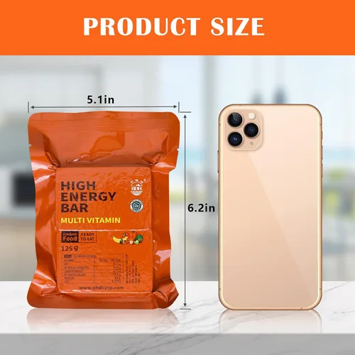 Miniatura 3 de Barras de ración de alimentos de emergencia, sabor a chocolate/multivitaminas, suministro de pestañas de supervivencia para campamento al aire
