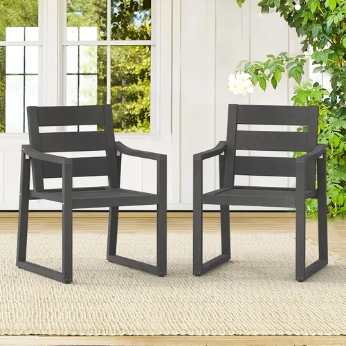 Miniatura 22 de Cozyman HDPS Sillas de comedor al aire libre, 350 libras, sillas de comedor de patio con reposabrazos, sillas de cocina al aire libre para todo