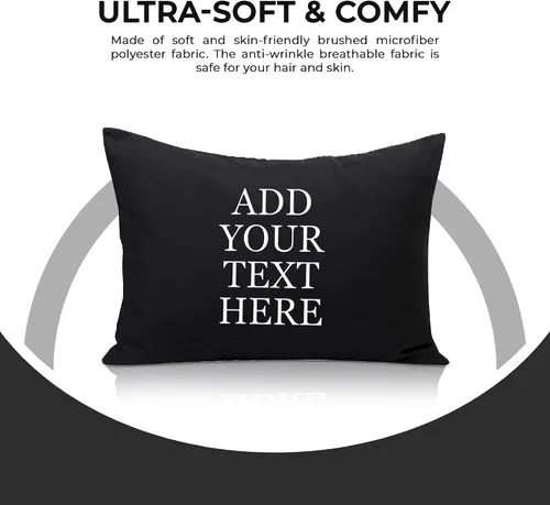 Miniatura 3 de Personalized Passion Fundas de almohada tamaño King (20 x 40 pulgadas), fundas de almohada suaves y acogedoras con cierre de sobre con nombre Negro