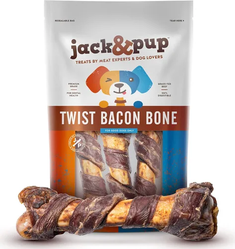 Miniatura 9 de Jack&Pup - Huesos de fémur de cerdo de 8 pulgadas para perros, huesos grandes para perros grandes, huesos de carne de jamón gourmet