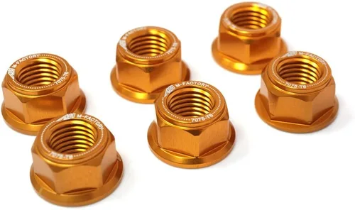 Miniatura 5 de KETABAO Tuercas de piñón de rueda trasera doradas compatibles con YZF R1 98-13 R6 03-15 XJ6 S Diversion FZ1 Fazer MT-09 13-18 16 17