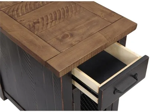 Miniatura 6 de Martin Svensson Home Mesa de silla - Negro antiguo y miel - Estilo rústico - con un cajón y armario para almacenamiento