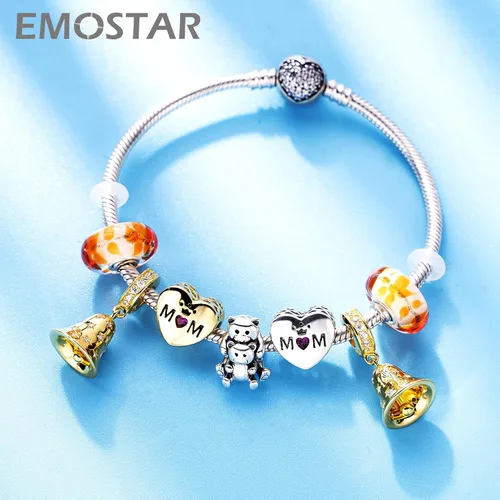 Miniatura 4 de Animal Theme Charms, MomChild of Owl Bear Dog, Rabbit Flamingo Elephant Panda Cat Parrot Crocodile Unicorn Charms in 925 Sterling Silver, Fit