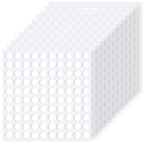 Miniatura 10 de Masilla para pósteres, 420 unidades de tachuelas adhesivas de 0.79 pulgadas, doble cara extraíble transparente, de montaje redondo, reutilizable