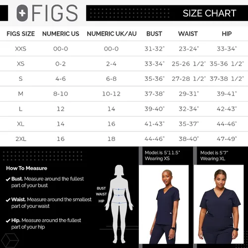 Miniatura 6 de FIGS Casma Scrub Tops para mujer ajuste clásico 3 bolsillos elástico en cuatro direcciones antiarrugas para mujer