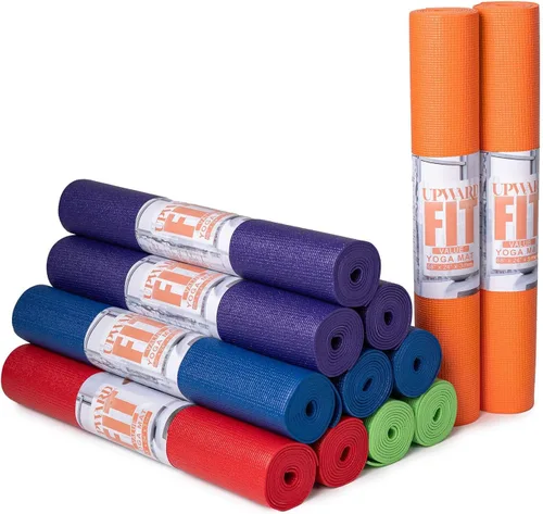 12 or 16-Pack Value Yoga Mat, 68" x 24" Non Slip Exercise Mat, 3mm Thick Gym Mat, Bulk Non Toxic Yoga Mats for Schools and Studios