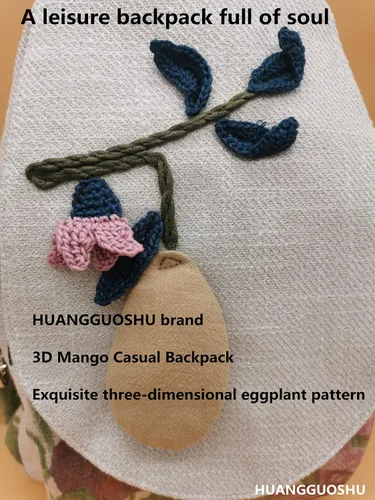 Miniatura 74 de HUANGGUOSHU Mochila de algodón tejida de algodón bohemio con bordado de lona estilo bohemio con múltiples bolsillos retro linda mochila cartera