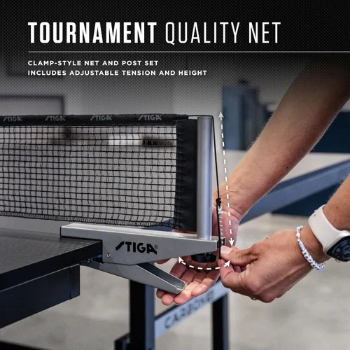 Miniatura 3 de STIGA Carbon Series Indoor Table Tennis Table with 15mm - 18mm Performance Top, QuickPlay Assembly, Built-in Ball Storage, Foldable Playback Mode &