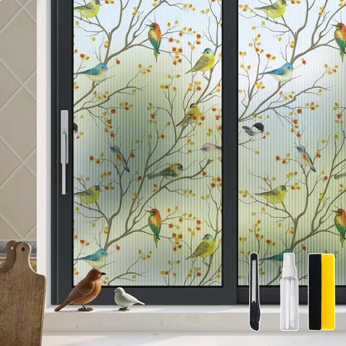 Miniatura 11 de DKTIE Lámina geométrica para ventana de vitral, película de privacidad para ventana de baño, vidrio esmerilado, adherencia estática, no adhesiva