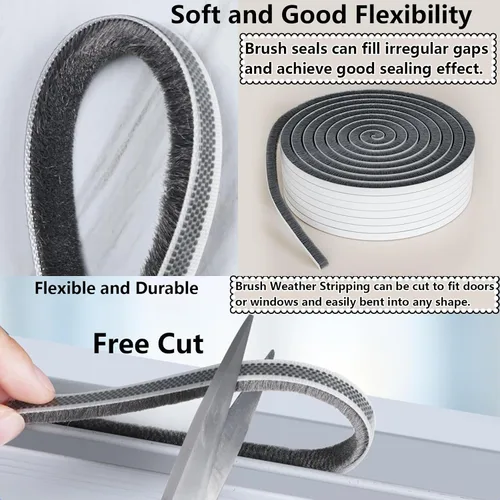 Miniatura 4 de Cinta de sellado de COUMENO para tope resistente 0.2inX0.4inX33FT adhesiva impermeable para puertas y ventanas, perfecta para bloquear corrientes