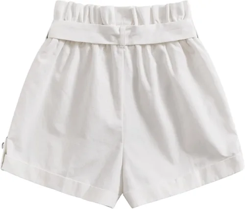 Miniatura 2 de Floerns Pantalones cortos de papel con cintura elástica y pierna recta para niñas