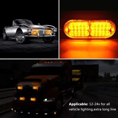 Miniatura 6 de Luces LED de advertencia, 4 piezas, advertencia de emergencia, construcción de peligro, ultra delgada, función de sincronización para automóvil