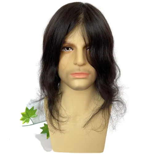 Miniatura 3 de Voloria Toupee de 12 pulgadas para hombre, piel ultrafina, pieza de pelo humano virgen europeo, piezas de sistema de reemplazo para hombres