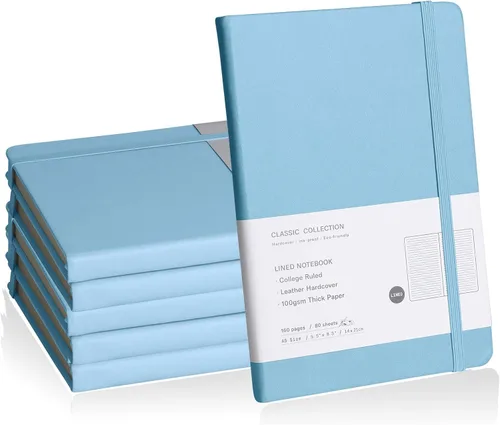 Miniatura 8 de Cuaderno rayado con tapa dura para hombres y mujeres – Cuadernos para escribir, trabajo, escuela, hogar y notas diarias, 160 páginas – Tamaño A5