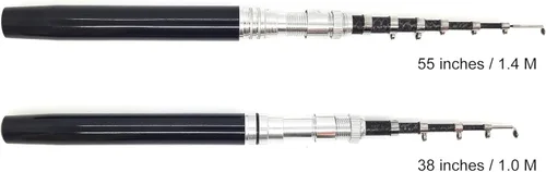 Miniatura 9 de Kits de caña de pescar portátil y pequeña caña de pescar, de 38 pulgadas y 55 pulgadas, kits de caña de pescar telescópica compacta para todas