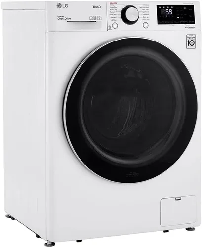 Miniatura 3 de Lavadora de carga frontal inteligente apilable compacta de 24 pulgadas de ancho, 2.4 pies cúbicos, en blanco con vapor y sensor de tela