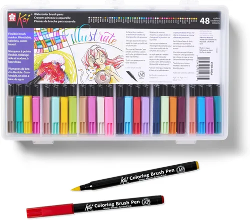Sakura XBR-BLEND Blíster con 2 marcadores mezcladores incoloros Koi. Conjunto de 48 colores