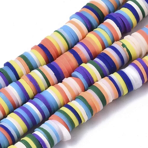 Miniatura 12 de Cuentas Heishi de disco redondo plano de 0.236 pulgadas (0.236 in), cuentas espaciadoras sueltas de arcilla polimérica para pulseras de la amistad