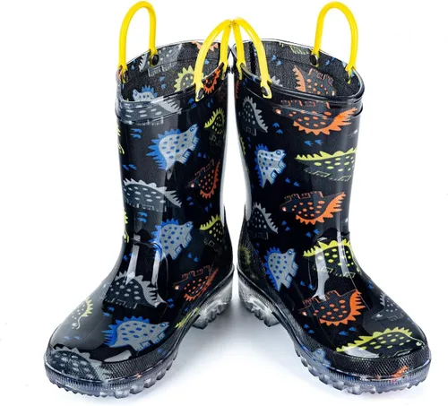 Miniatura 3 de HugRain - Botas de lluvia con luces para niños pequeños