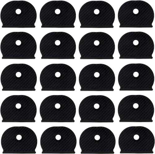 Mini Skater 20 fundas de plástico para llaves de 1 x 0.79 x 0.16 pulgadas, protectores para llaves de casa plana estándar (negro)