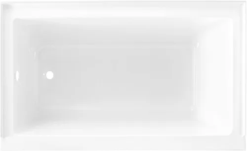 Miniatura 9 de Swiss Madison Voltaire - Bañera independiente de acrílico brillante color blanco de 54" x 30", con nicho, desagüe integral en el lado izquierdo