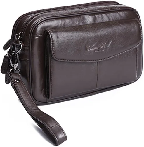 Hebetag Cartera de cuero para hombre, organizador y bolso de muñeca