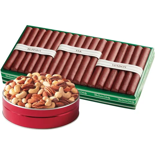 Miniatura 5 de Caja de regalo de palitos de carne de caza salvaje de la Colonia Suiza - Incluye carnes exóticas: búfalo, alce y venado mezclados con cerdo