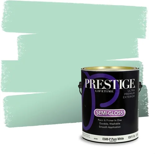 Miniatura 14 de Prestige Paints - Pintura exterior e imprimación en uno, 1 galón, plano, compatibilidad comparable con el color menta «Whipped Mint» de Behr