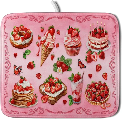 Miniatura 14 de Alfombrilla de secado de platos para encimera de cocina pequeña absorbente de café de otoño Alfombrilla de secado de microfibra de bosque de otoño