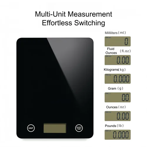 Miniatura 2 de Báscula digital de cocina, báscula de alimentos con vidrio templado, gramos y onzas, alta precisión de 0.03 oz para hornear, cocinar, alimentos
