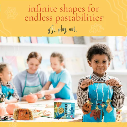Miniatura 4 de Pastabilities Pasta con forma divertida para niños, sopa de fideos de dinosaurio, divertido dinosaurio con mezcla de sopa temática animal, pasta