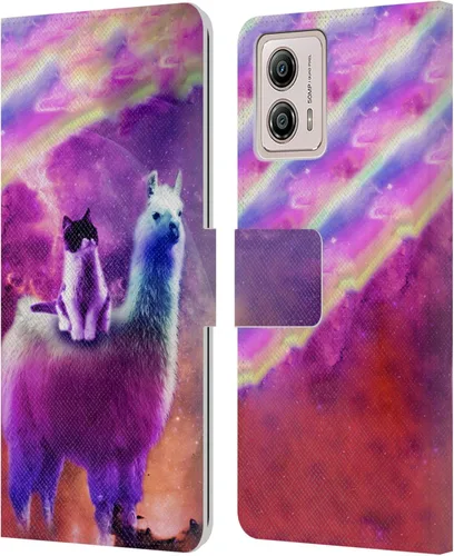 Miniatura 18 de Head Case Designs Officially Licensed Random Galaxy Cat & Electric Pancakes Space Llama Leather Book Wallet Case Cover Compatible with Motorola Moto