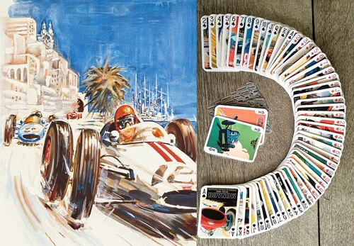 Miniatura 11 de Carteles de juego de camiones pesados (baraja de póquer 54 cartas, todas diferentes) Carteles automotrices retro vintage camiones maquinaria