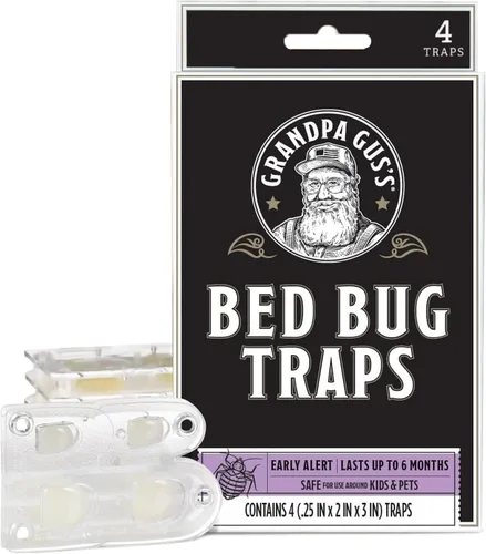 Trampas adhesivas para chinches de cama Grandpa Gus's para el hogar y viajes, detección temprana, dura hasta 6 meses, diseño pequeño y discreto