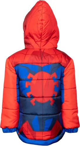 Miniatura 4 de Marvel Avengers Spider-Man Hulk Black Panther Captain America - Abrigo de invierno con cremallera para niños pequeños a grandes