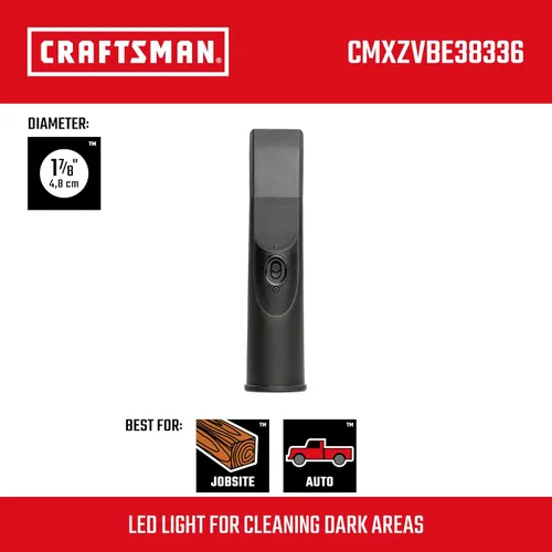 Miniatura 2 de CRAFTSMAN CMXZVBE38336 - Boquilla de coche con luz LED de 1-7/8 pulgadas, accesorio para aspiradora de tienda de grado industrial para iluminar