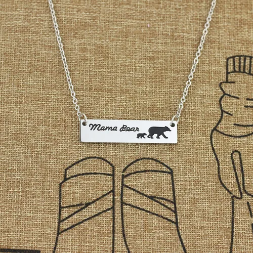 Miniatura 7 de Momma Bear Necklace with 1 Cub Mama Bear Necklace 1 Cub