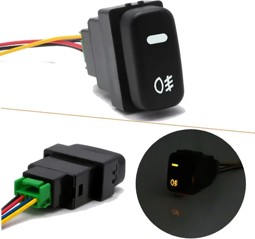 Miniatura 12 de x xotic tech Interruptor de botón de 4 polos de 12 V estilo fábrica con luces indicadoras LED compatibles con niebla, DRL, barra de luz LED