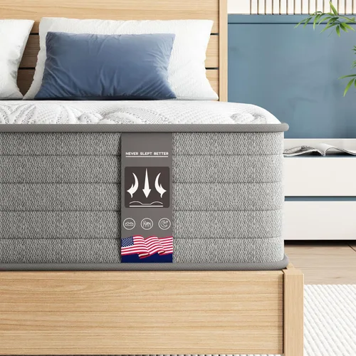 Miniatura 9 de Colchón tamaño King de 10 pulgadas, colchones de espuma viscoelástica de gel refrescante, funda extraíble lavable, colchón King en una caja, firmeza