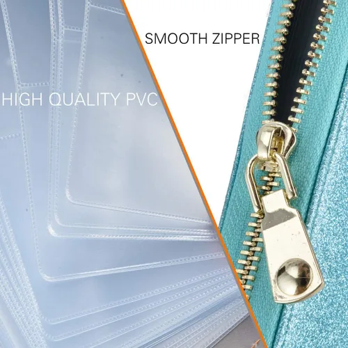 Miniatura 7 de Easyoulife - Monedero de cuero con cremallera, billetera portatarjetas para mujer, bloqueo RFID