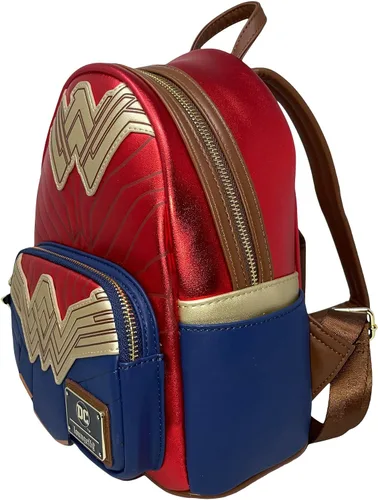 Miniatura 2 de Loungefly Wonder Woman DC Comics Cosplay - Bolso de hombro con doble correa para mujer, Rojo