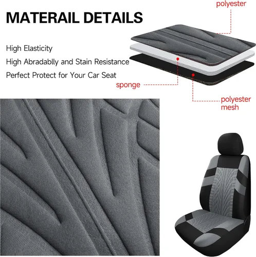 Miniatura 4 de Pariitadin - Juego de fundas de asiento de coche delanteras, fundas de asiento lavables y transpirables para coches, fundas de interior de coche