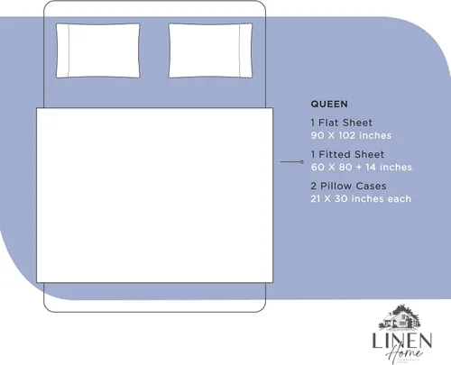 Miniatura 6 de Linen Home Juego de 4 sábanas de percal de 100 % algodón, tamaño Queen, color azul oscuro, bolsillo profundo, 1 sábana encimera, 1 sábana bajera