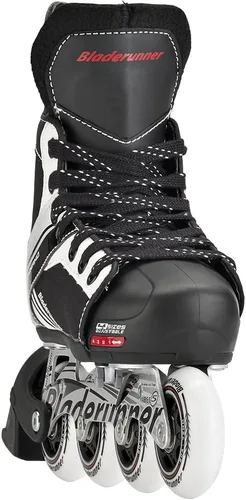 Miniatura 4 de Bladerunner by Rollerblade Dynamo Jr - Patines en línea de hockey ajustables, color negro y rojo, patines en línea