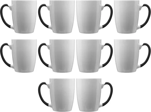 Miniatura 8 de DISCOUNT PROMOS Tazas de café personalizadas Java de dos tonos, 12 onzas, juego de 10/50/100 unidades personalizadas a granel para café, té