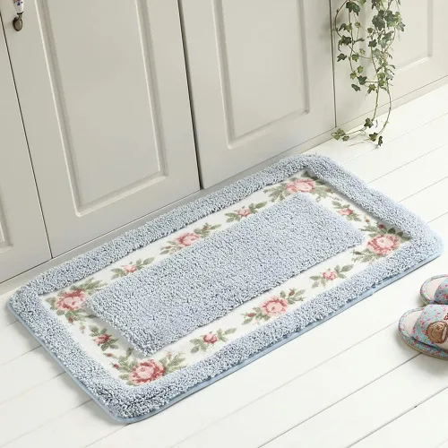 Miniatura 11 de Alfombra romántica de estilo rural con diseño floral de rosas, alfombra de área, suave, antideslizante, tapete para baño, ducha, dormitorio, sala