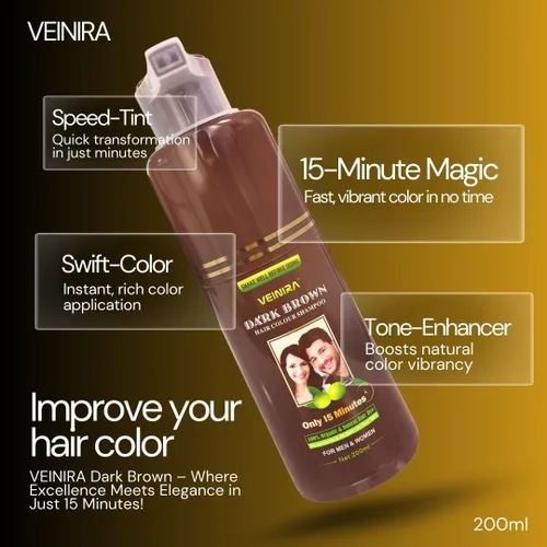 Miniatura 6 de Champú de color rápido a base de hierbas, tinte instantáneo para hombres y mujeres. Ingredientes naturales, sin amoníaco, sin manchas en la piel.