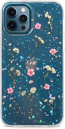 Miniatura 15 de Abbery - Funda diseñada para iPhone 12/12 Pro con purpurina, transparente y linda con diseño de mariposa, correa para la muñeca, brillante