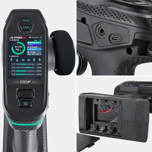 Miniatura 5 de DDF-350 con transmisor y receptor de radio RC P10F de 10 canales con pantalla HD, control remoto de 10 canales para automóvil, camioneta