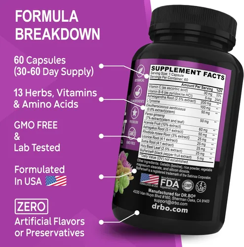 Miniatura 4 de Adrenal Support & Organic Superfood Greens & Fruit Supplements – Daily Energy Super Food Suplemento de frutas y verduras tabletas más alimentos
